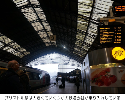 ブリストル駅は大きくていくつかの鉄道会社が乗り入れしている